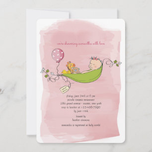 Baby Girl Shower-uitnodiging Kaart