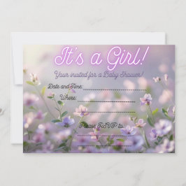 Baby Girl Shower-uitnodiging Kaart