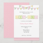 Baby Girl Sip and See Invitation (Devant / Derrière)