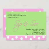Baby Girl Sip and See Invitations (Devant / Derrière)