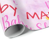 Baby Girl Soft Daisies Pink Waterverf Baby shower Cadeaupapier (Rol Hoek)