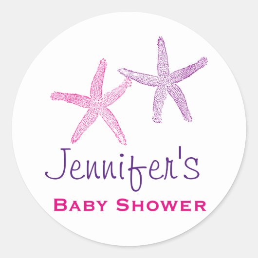 Baby Girl Starfish Stickers Douche simple (Devant)