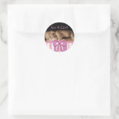 Baby Girl-stickers met je baby foto Ronde Sticker (Tas)