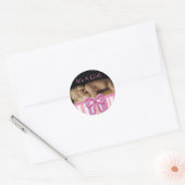 Baby Girl-stickers met je baby foto Ronde Sticker (Envelop)
