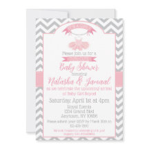Baby Girl Tutu Ballet Baby shower Invitation rose