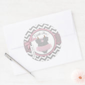Baby Girl Tutu Chevron Imprimer Merci Étiquette (Enveloppe)