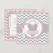 Baby Girl Tutu Chevron Print Baby shower Kaart (Voorkant / Achterkant)