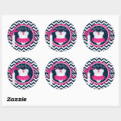 Baby Girl Tutu Chevron Print Baby shower Ronde Sticker (Vel)