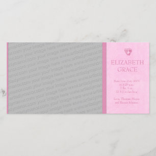 Baby Girl Voetafdrukken Foto geboorteaankondiging Aankondiging