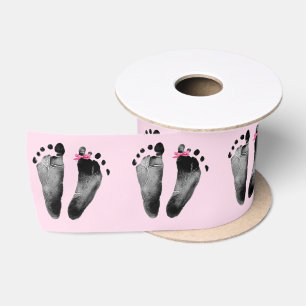 Baby Girl Voetafdrukken met Bow Lint