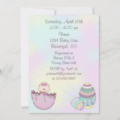 Baby Girl with Easter Eggs Baby shower Invitation (Dos)