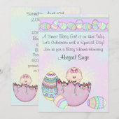 Baby Girl with Easter Eggs Baby shower Invitation (Devant / Derrière)
