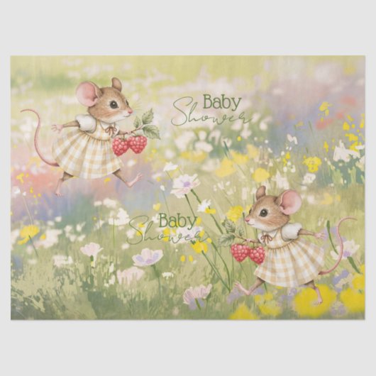 Baby Girl Woodland Animal Shower Tissuepapier (Voorkant)
