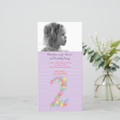 Baby Girls 2e anniversaire Carte photo Invitation (Debout devant)
