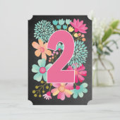 Baby Girls 2e anniversaire Numéro 2 Invitation de  (Debout devant)