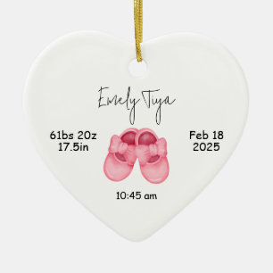 Baby Girl's eerste kerst Ornament, eerste Keramisch Ornament