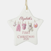 Baby Girl's Eerste Kerstmis Keramisch Ornament (Rechts)