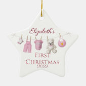 Baby Girl's Eerste Kerstmis Keramisch Ornament (Voorkant)