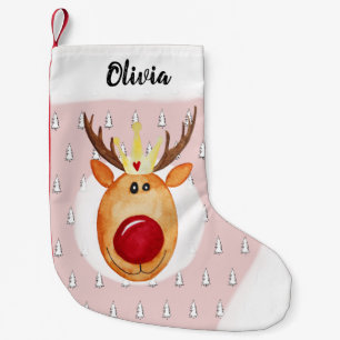 Baby Girl's eerste kerstprinses Rudolph Name Kleine Kerstsok