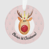 Baby Girl's eerste kerstprinses Rudolph Name Ornament (voorkant)