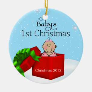 Baby Girl's eerste kerstversiering Keramisch Ornament