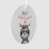 Baby Girls First Christmas Photo Sloth & Name (devant)