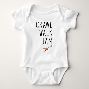 Baby Gitaar Rock Muziek - Crawl Walk Jam Guitar Romper