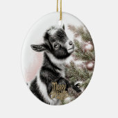 Baby Goat Christmas 2 and YOUR PHOTO Keramisch Ornament (Rechts)