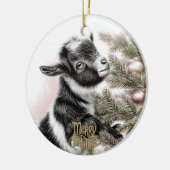 Baby Goat Christmas 2 and YOUR PHOTO Keramisch Ornament (Links)