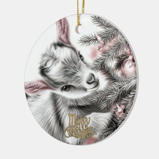 Baby Goat Christmas 5 and YOUR PHOTO Keramisch Ornament (Links)