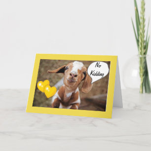 BABY GOAT MAAKT GEEN GRAPJE OVER VERJAARDAGSVRIEND KAART