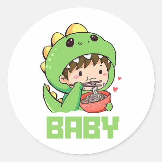 baby Godzilla Ronde Sticker (Voorkant)