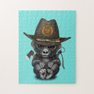 Baby Gorilla Zombie Hunter Legpuzzel