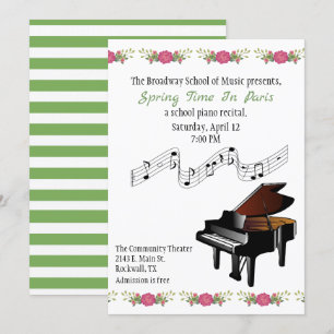 Baby Grand en Flowers Piano Overweging Kaart