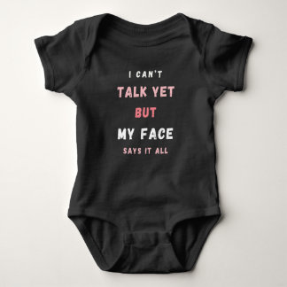 Baby Grappig Roze en Witte Tekst Jersey Bodysuit