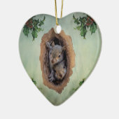 Baby grijze kerst keramisch ornament (Links)