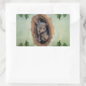 Baby grijze kerst rechthoekige sticker (Tas)