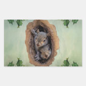 Baby grijze kerst rechthoekige sticker (Voorkant)