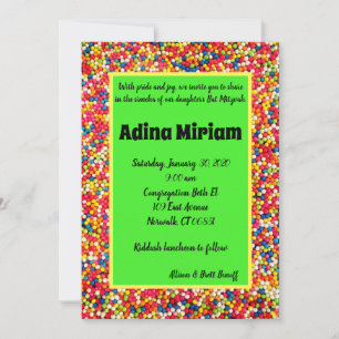 Baby Gumballs Bright Invitation Kaart