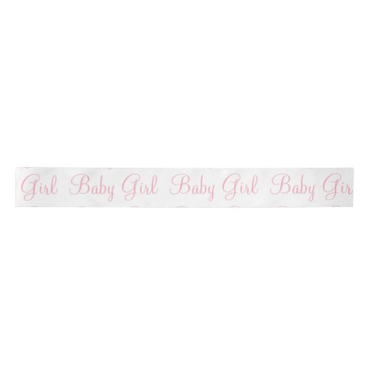 Baby Gurl Pink Elegant Modern Satin Ribbon Lint (Voorkant)
