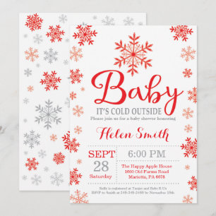 Baby haar koude buitenwinterse Baby shower Kaart