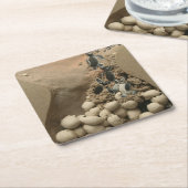 Baby hakken vierkante kartonnen onderzetter (Schuin)