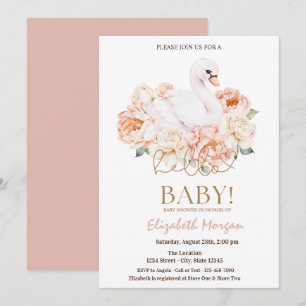 Baby Hallo Swan Baby Baby shower Kaart