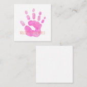 Baby Handafdruk Welkom op de Wereld Waterverf Kuns Notitiekaartje (Voorkant / Achterkant)