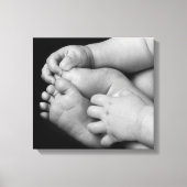 Baby Handen en Voeten Zwart en Wit Canvas Afdruk (Voorkant)