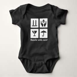 Baby "Handle met care" Jersey Bodysuit, zwart Romper