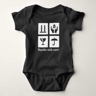 Baby "Handle met care" Jersey Bodysuit, zwart Romper