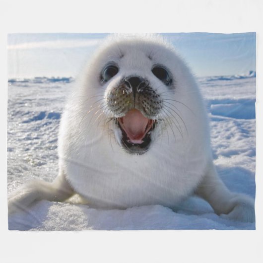 BABY HARP SEAL FLEECE DEKEN (Voorkant (Horizontaal))