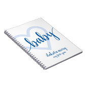Baby-hart | Bright Classic Blue Flourish Script Notitieboek (Rechterzijde)