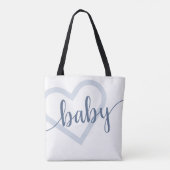 Baby-hart | Dusty Slate Blue Flourish Script Draagtas (Achterkant)